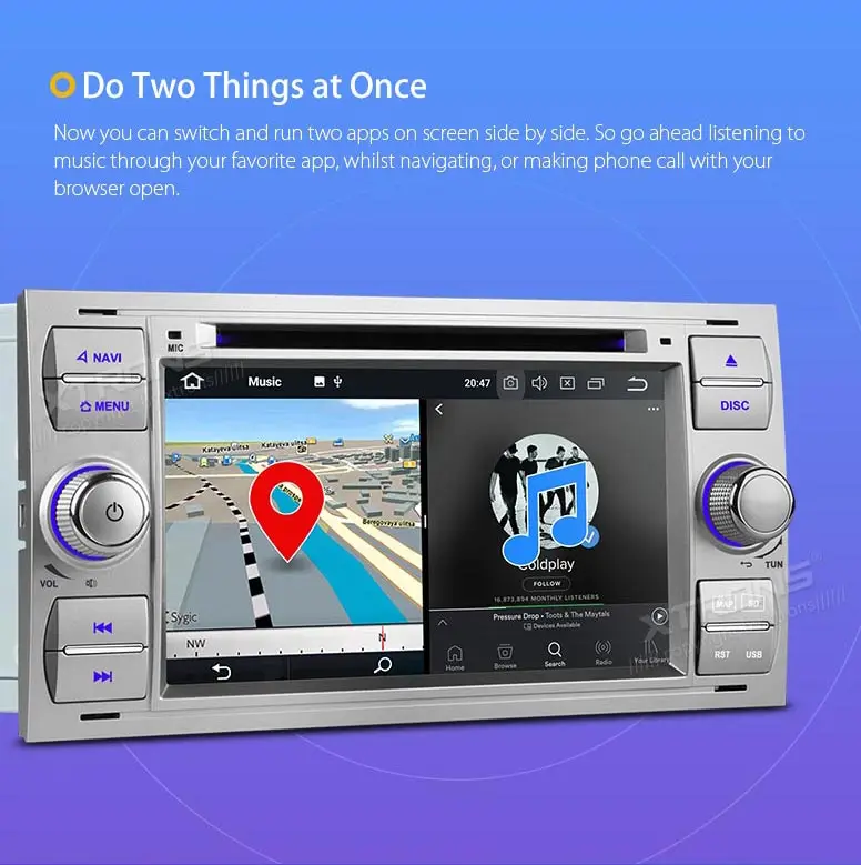 Perfect 7" Android 8.0 Oreo OS Car DVD Multimedia Navigation GPS Radio for Ford Focus 2005-2007 & C-Max 2005-2007 & Connect 2007-2009 9