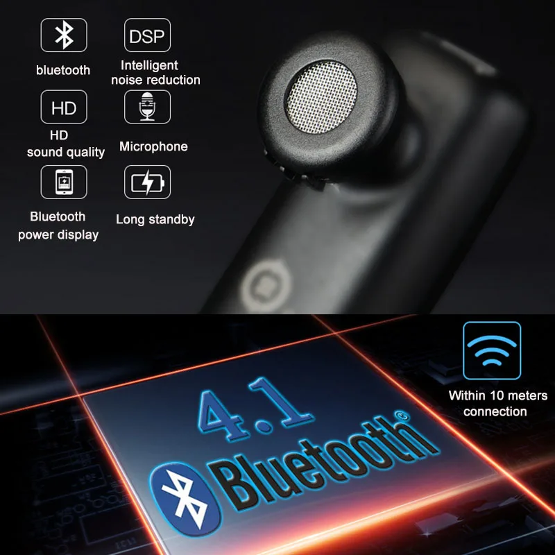 Huawei Headset Bluetooth 4 1 AM04S Bussiness Earphone Handfree DPS HD Sound Quality for Huawei P12 P10 Mate 9 Honor V10 iphone X