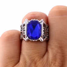 HSIC Аниме Kuroshitsuji Черный Дворецкий серебряное кольцо анимэ косплей синий камень кольцо США Размер 8 для свадебной вечеринки HC11686