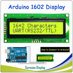 10 шт. х UART CMOS RS232 последовательный 1602 162 16*2 характер ЖК-дисплей модуль Экран дисплея LCM для Arduino, поддержка клавиатура