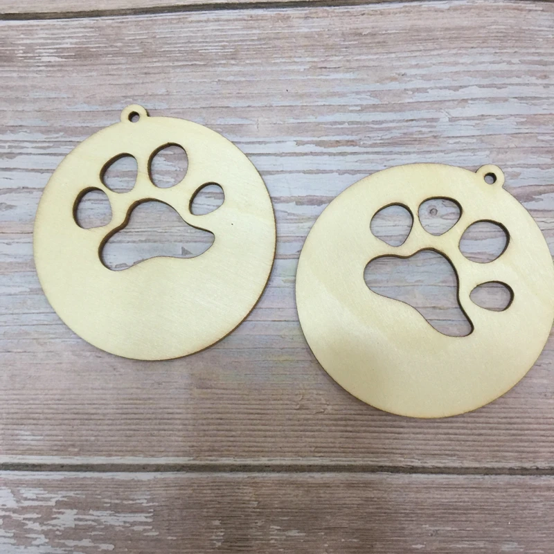 

50x wooden dog paw laser cut wood christmas ornament wood decoration crafts