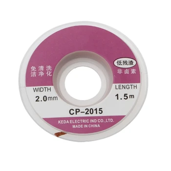 

5ft 2.0mm Desoldering Braid Solder Remover Copper Wick Spool Wire Cable 1.5m