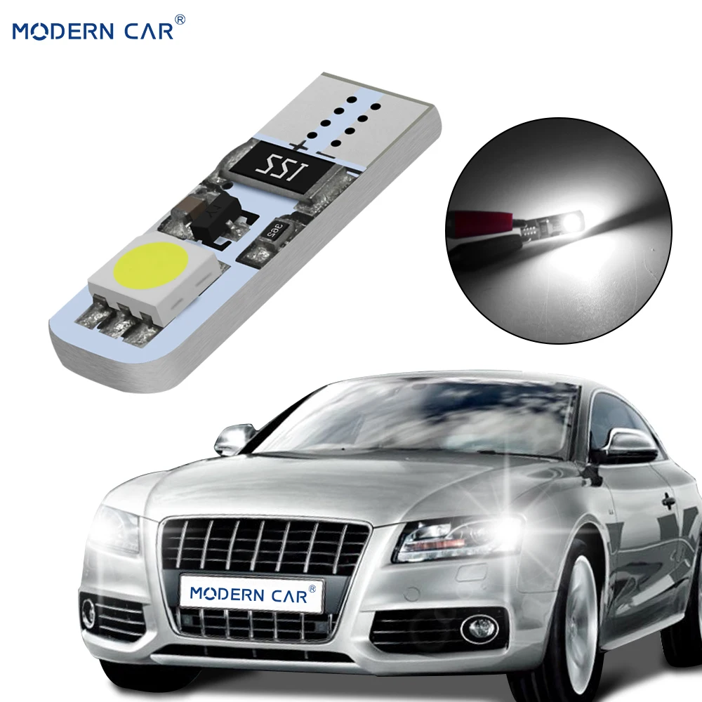 

MODERN CAR 1pcs W5W T10 led Canbus 5050 2SMD Error Free Side Wedge Parking Light White Bulb DC12V Reading Trunk Lamp Accessories