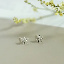 Чистое Серебро 925 пробы милые 5 мм/6 мм маленькие Франгипани цветы гвоздик для пирсинга серьги для женщин девочек модные Brincos Ювелирные Изделия