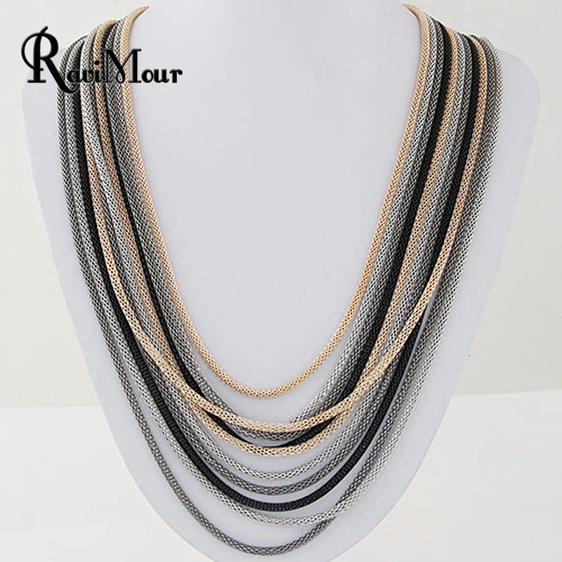 RAVIMOUR Statement Necklace for Women Fashion Multilayer Chains Collares Mujer Choker Maxi Necklaces & Pendants Boho Jewelry RAVIMOUR Statement Necklace for Women Fashion Multilayer Chains Collares Mujer Choker Maxi Necklaces & Pendants Boho Jewelry