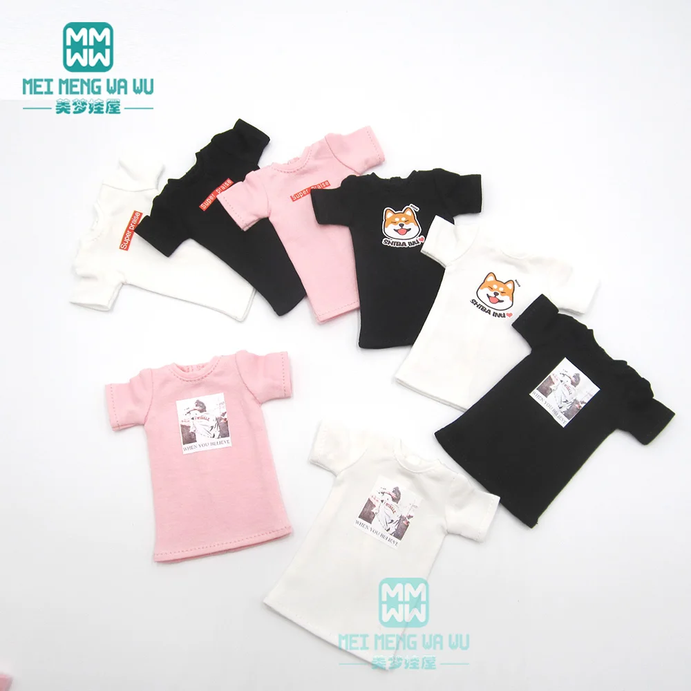 

1 PCS Blyth Doll Clothes White/pink/black Long T-shirt for Blyth , Azone, obistu, FR 1/6 doll