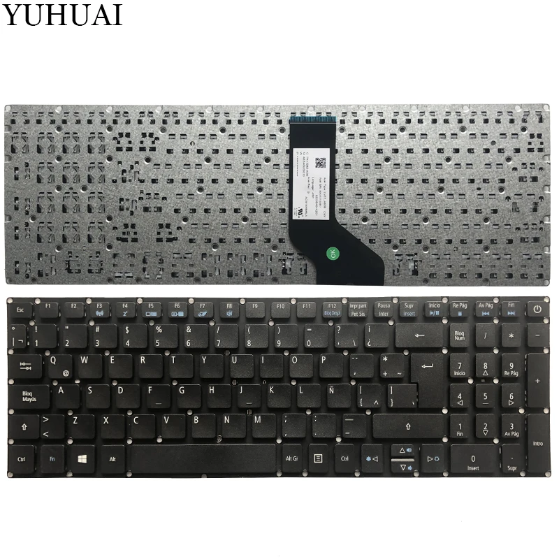 

Spanish/SP laptop keyboard for Acer Aspire E5-722 E5-772 V3-574G E5-573T E5-573 E5-573G E5-573T E5-532G F5-573G BLACK (Win 8)