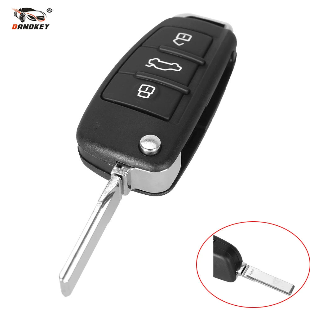 DANDKEY для Audi A2 A3 A4 A6 A6L A8 S5 Q7 TT автомобильный чехол ключей Замена Складная откидная