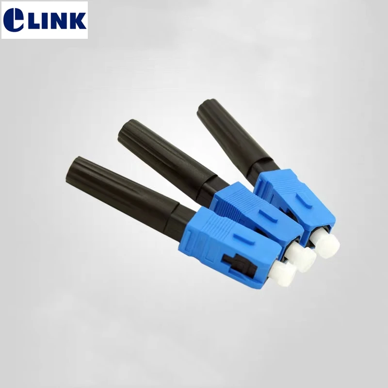 

50/100pcs FTTH SC UPC fast connector for drop cable SM Quick Cold Assembly field optic fibre connector ELINK factory IL<0.7dB