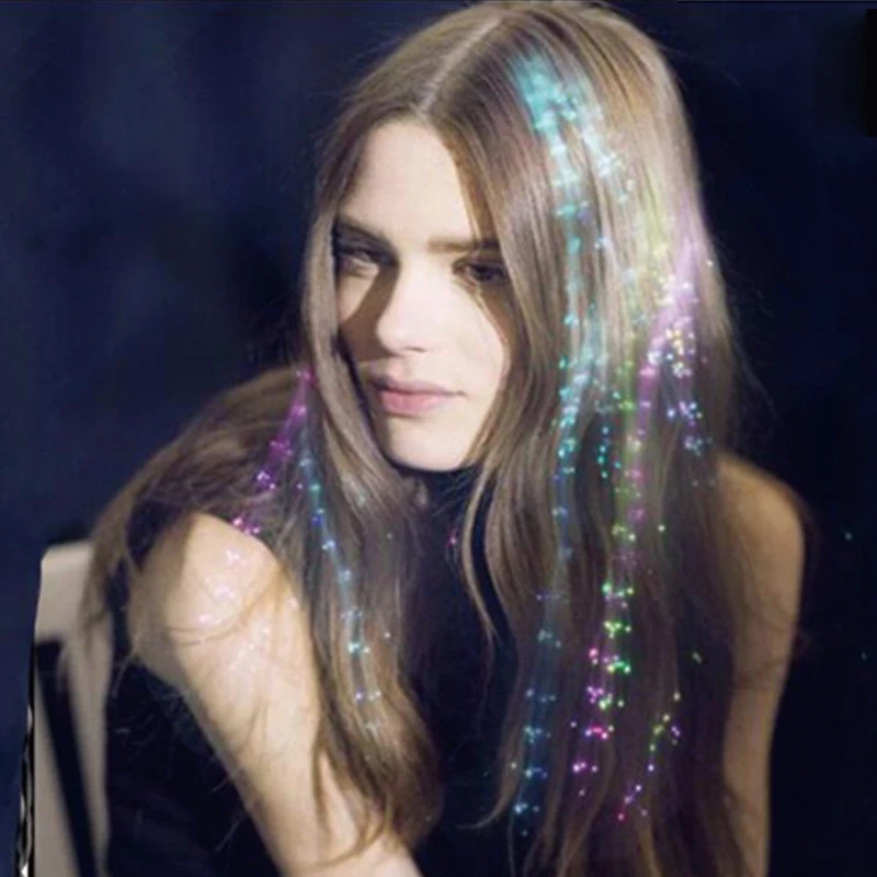 12pcslot Glowing Flash LED Hair Braid Led Hair Lights Wigs Clip Hairpin Clip Christmas Halloween Props Party Decoration (2)