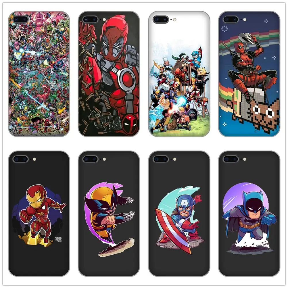 

Q version superhero Batman Captain Soft TPU Phone back Cover Case for iphone 4 5 5s se 6 6s 8 plus 7 7 Plus X XR XS MAX shell