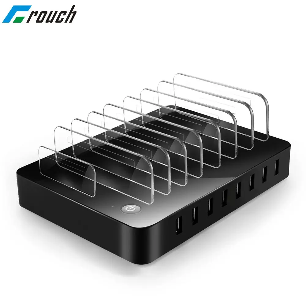 

96W 8 Ports Desktop USB Charger Multi-port USB Charging Station Dock with Stand For iphone ipad Huawei Xiaomi Phone Charger