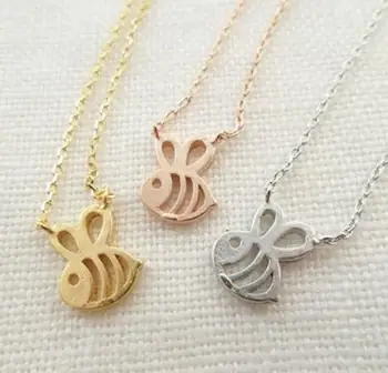 

500pc Jewelry Bumble Bee Necklace Shaped Cute Insect Charm Pendant Long Necklace for women girls