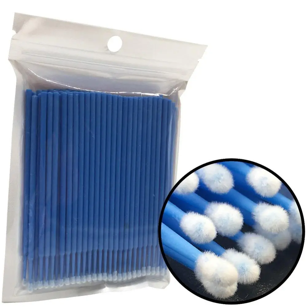 

200Pcs Disposable Micro Brush Eyelashes Extension Individual Lash Removing Swab Micro Brush For Eyelash Extension Tools Blue