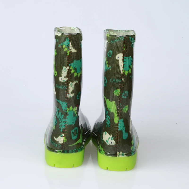 Детские резиновые сапоги с динозавром для мальчиков; резиновая обувь; Портативные Детские водонепроницаемые резиновые сапоги с рисунком; ботинки для мальчиков