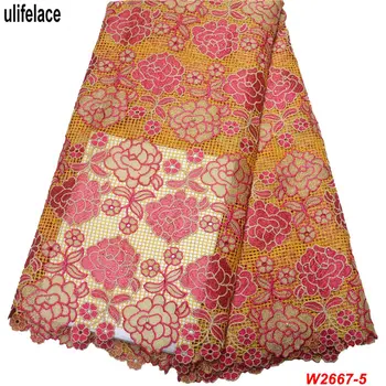 

Special Offer Fantastic Heavy African Lace Fabric Embroidery High Quality Cord Guipure Lace For Nigerian dress Fabrics W2-667
