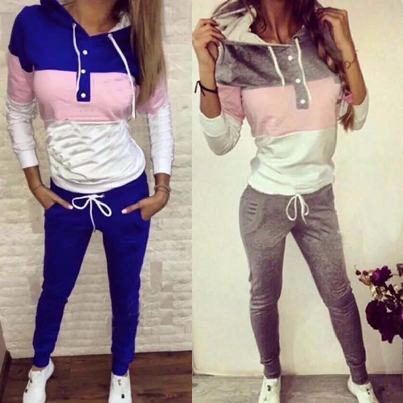 2017 font b Ladies b font Costumes Suit Tracksuit for Women set 2 Pieces Set Streetwear