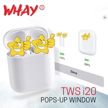 

Pop-up i20 TWS Headphones Wireless Earphones Touch Control Bluetooth 5.0 Earphone Super Bass Headset PK TWSi9s i10 i11 i12 i30