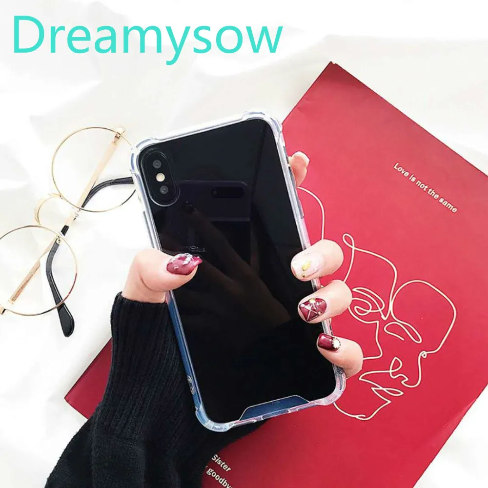 

For iPhone 6 6S 7 8 Plus Anti-knock Case For iphone X XR XS Max High quality Protector Case Luxury Mirror Back Cover Phone Case