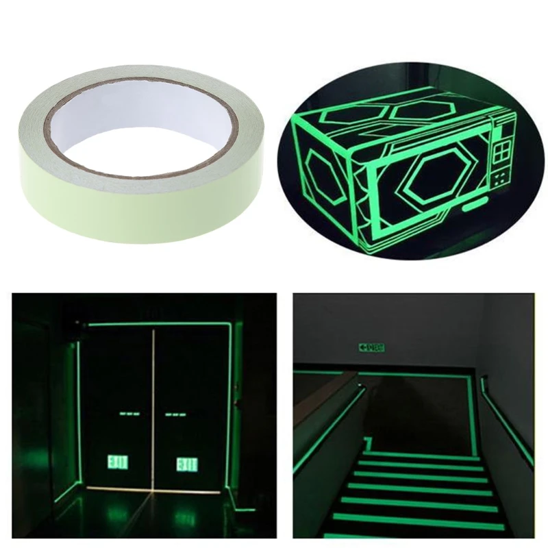 

2.5CMx9M Night Vision Luminous Self-adhesive Warning Tape Glow In Dark Safety