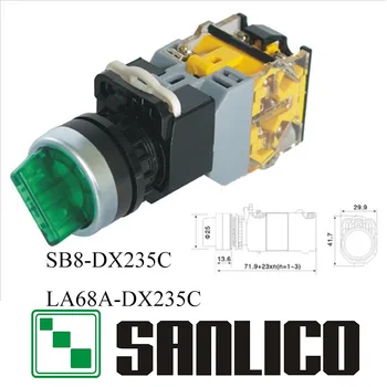 

LED illuminated selector switch rotary switch knob switch two or three position standard handle SB8(LA68A LA38)-DX235C