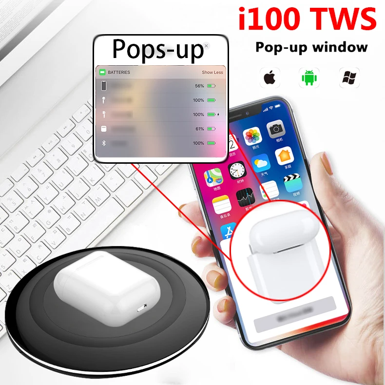 

Original I100 1:1 Air TWS 5.0 Bluetooth Earphones Earbuds XY Wireless PK w1 chip i30 LK TE9 LK-TE9 Headphone for phone