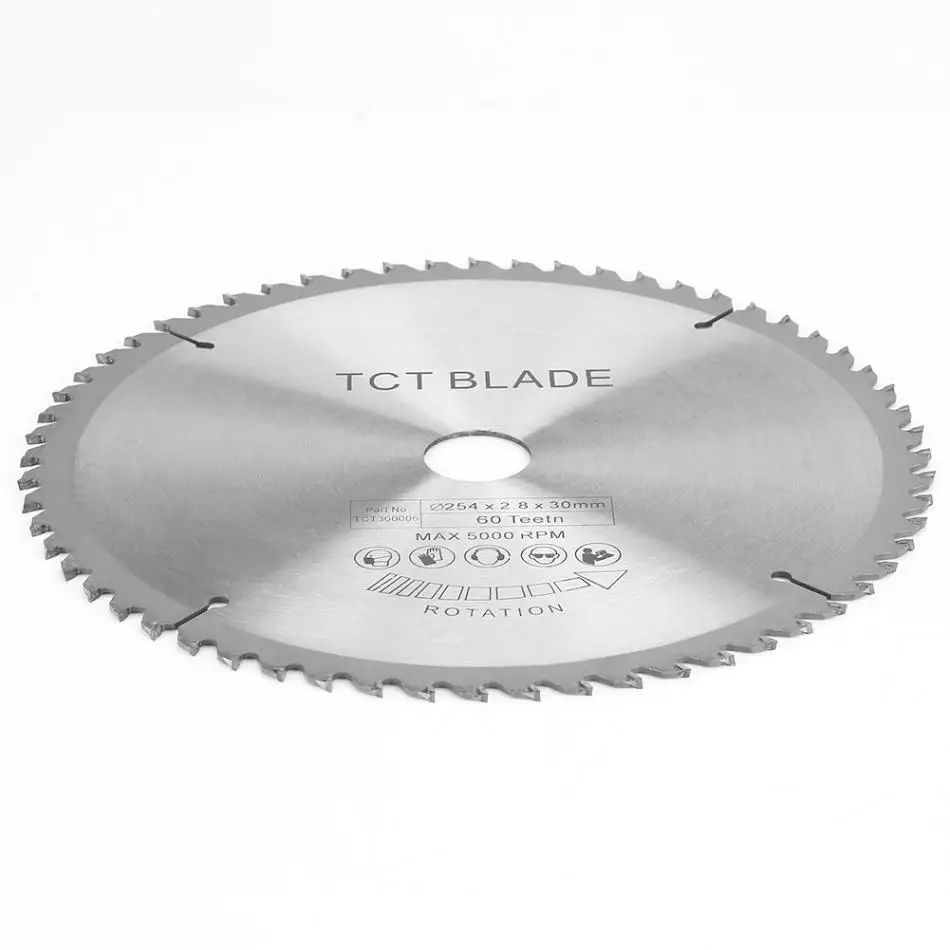 Карбидная циркулярная пила Лезвие TCT режущий диск для металл, дерево, пластик 254*30 мм 60 зубов с 3 шайбой