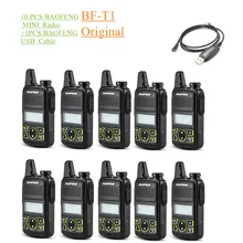 10PCS BAOFENG BF-T1 MINI Portable Two Way Radio T1 Walkie Talkie UHF 400-470mhz Handheld CB Ham toy Radio+1pcs usb cable as gift