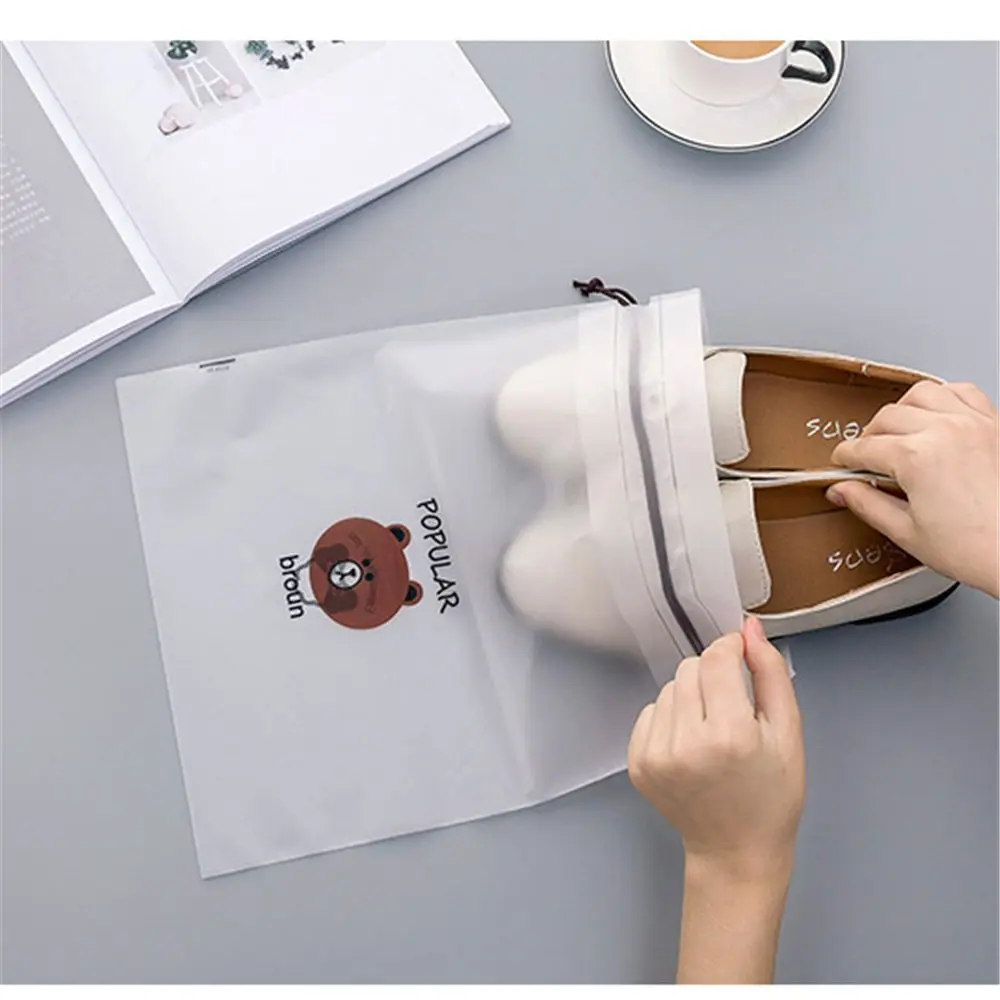 الكرتون الدب شفافة السفر التجميل حقيبة حافظة للمكياج النساء تجميل ضد الماء الجمال غسل المنظم أدوات الزينة تخزين عدة مربع