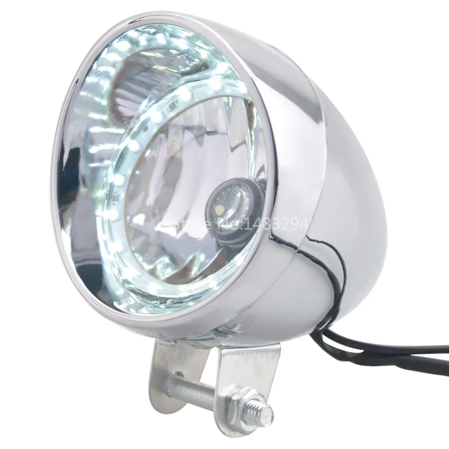 5" 27 LED Passing Fog Spot Headlight Lamp Angle Eye For Bobbers Cruisers Chopper