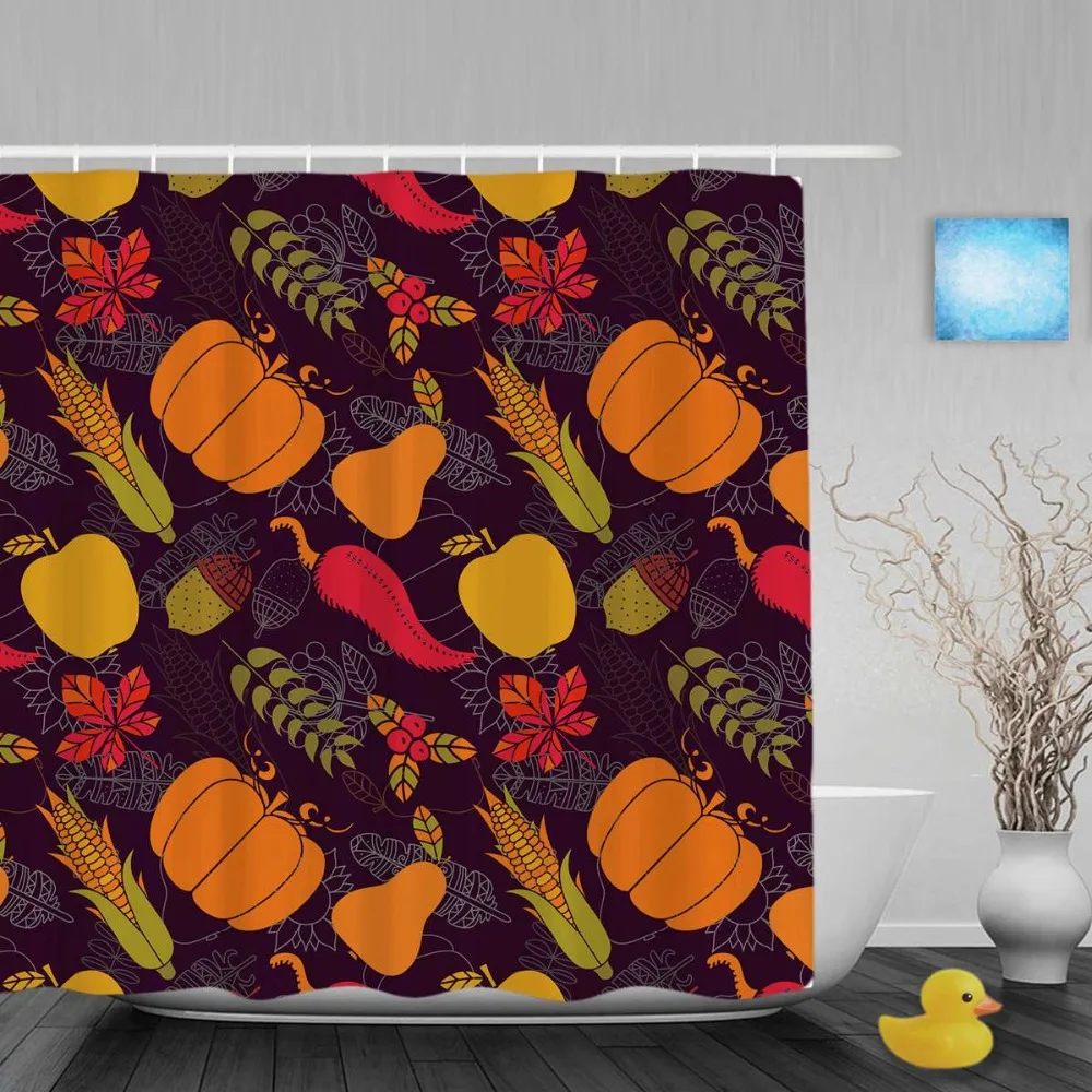 Happy Winter Pumpkin Mulberry Bathroom Shower Curtain Halloween Decor Shower Curtains Waterproof Polyester Fabric With Hooks Happy Winter Pumpkin Mulberry Bathroom Shower Curtain Halloween Decor Shower Curtains Waterproof Polyester Fabric With Hooks