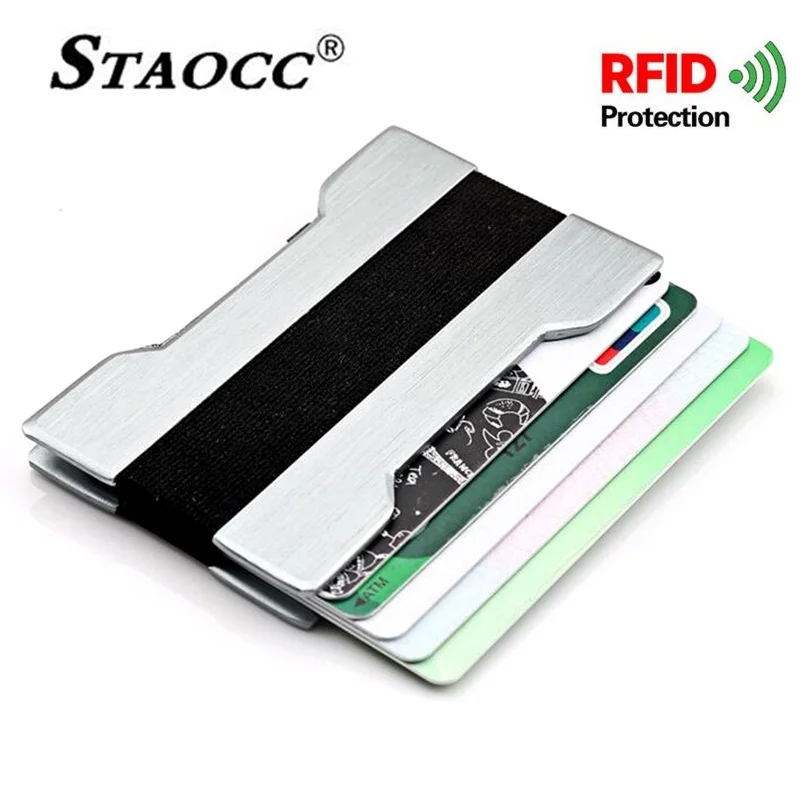 

RFID Anti Theft Slim Metal Credit Card ID Holder Card Wallet Money Clip Aluminum Business Card Case Porte Carte Femme Homme