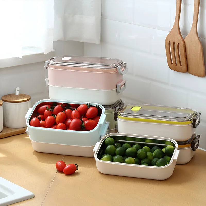 

3-Color Stainless Steel Lunch Box Chinese Creative Fruit Storage Box Multi-Purpose Portable Thermal Insulation Lunch Bento Box
