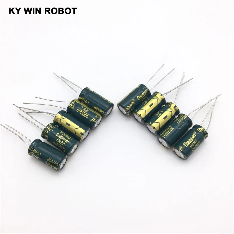 10pcs 1000uf 25v Aluminum Electrolytic Capacitor