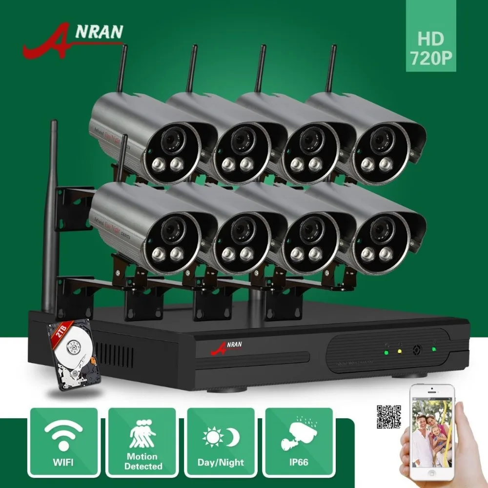 ANRAN Surveillance P2P 8CH font b WIFI b font NVR HDMI Wireless font b Outdoor b