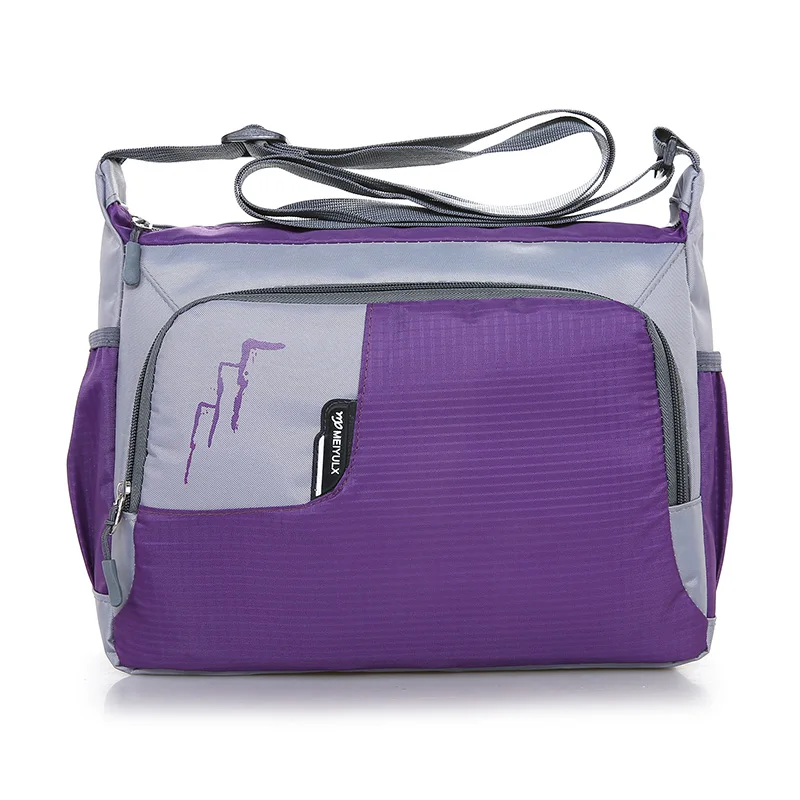 

Nylon Shoulder Bag Preppy Style Patchwork Unisex Messenger Bag Lightweight Satchels Crossbody Bag for Women Leisure Travel Bag