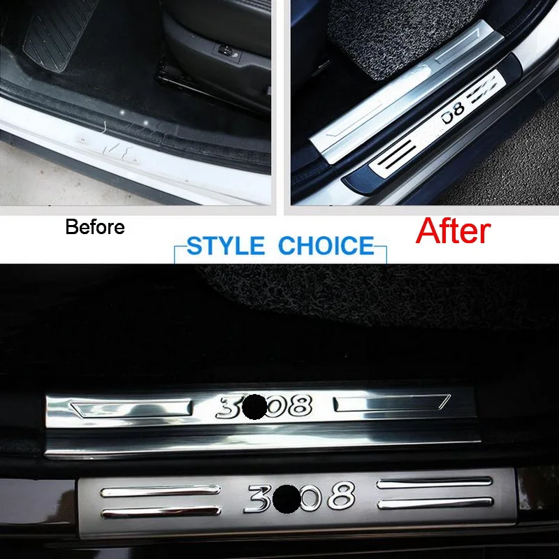 4 Pcs DIY font b Car b font Styling New Stainless Steel Inner and Outer Door