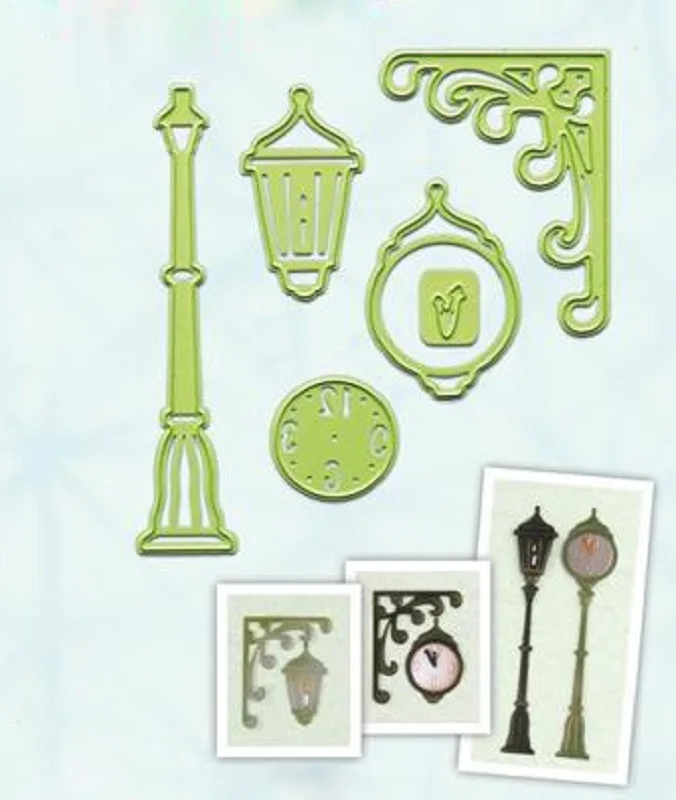 

DIE CUT METAL Cutting Dies Stencil 5pc Lamp post Lace Corner DIY Scrapbooking paper craft album card punch knife art cutter die