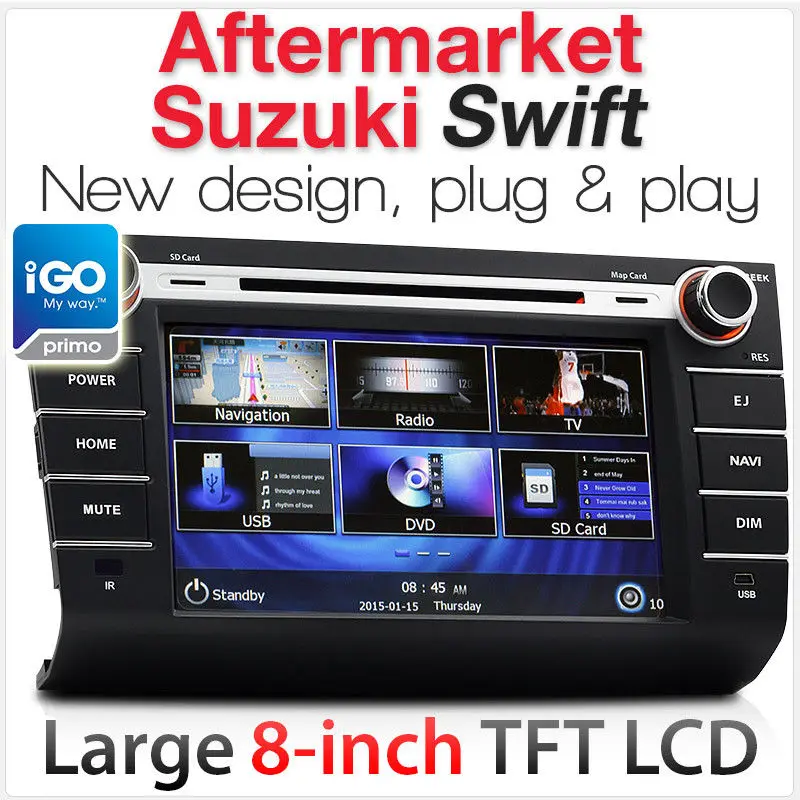 8 Car Dvd Player Gps Sat Nav Head Unit Stereo Radio System Rs416 Fro Suzuki Swift Players Cap Player Bandplayer Mp4 Aliexpress