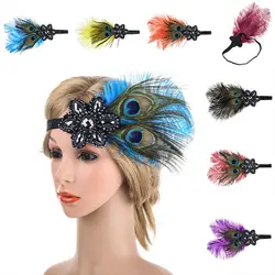 2018 Новый головные уборы с перьями Для женщин резинка для волос Свадебные повязки для волос вечерние аксессуары для волос