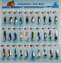 30Pcs/set Assorted Fishing Lures CrankBait Laser Spinners Spoon Fishing Deal with Treble Hook Lure Spinner Steel Fishing Wobblers
