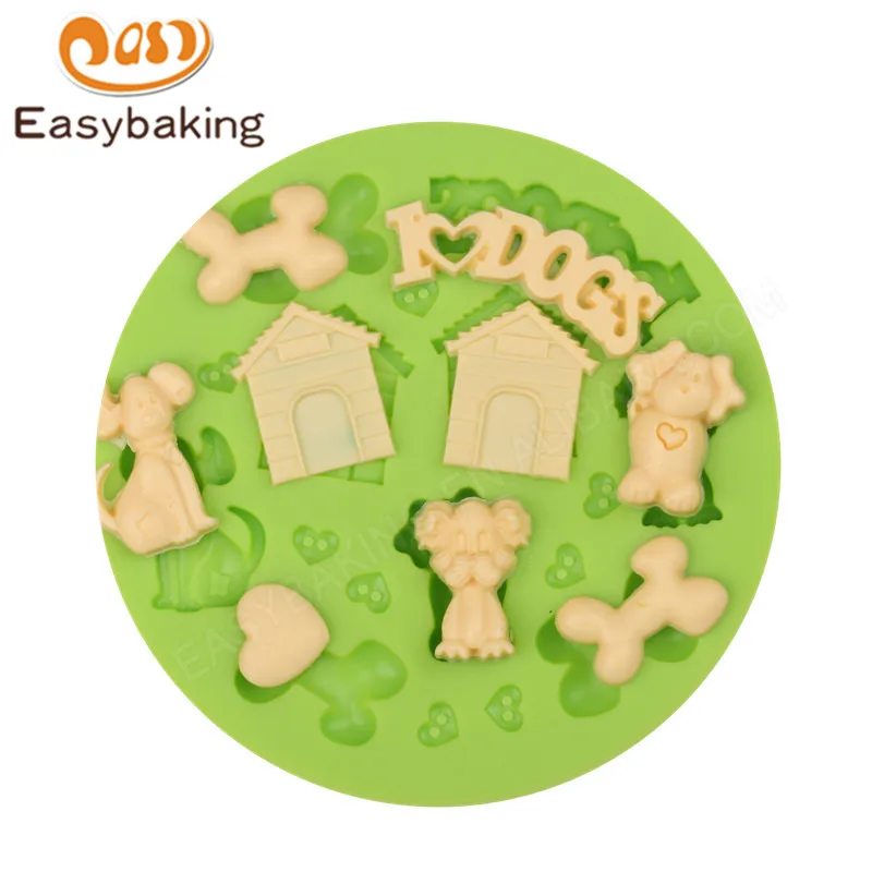 ES-0058 Love Dog Series Silicone Molds Fondant Mould for cake decorating