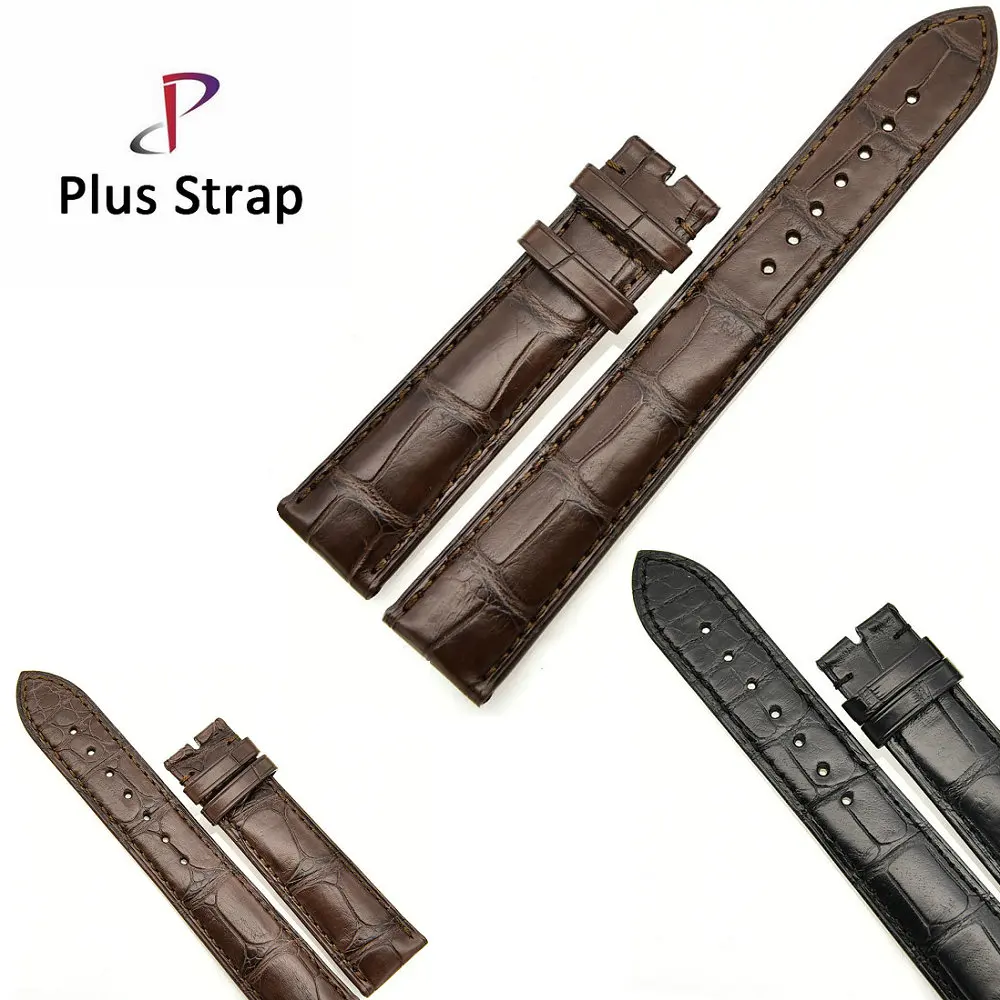 

Plus Strap Alligator Skin Genuine Leather Watch Band StrapWatches Accessories 19 mm 20 mm Men Bracelet Wristband no Buckle