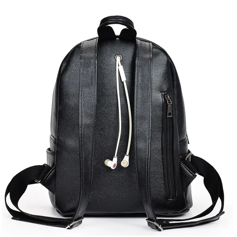 De Oro de moda mochila de cuero negro de las mujeres Vintage bolso para mujer adolescente bolso de escuela de la sólida mochila XA56H De Oro de moda mochila de cuero negro de las mujeres Vintage bolso para mujer adolescente bolso de escuela de la sólida mochila XA56H