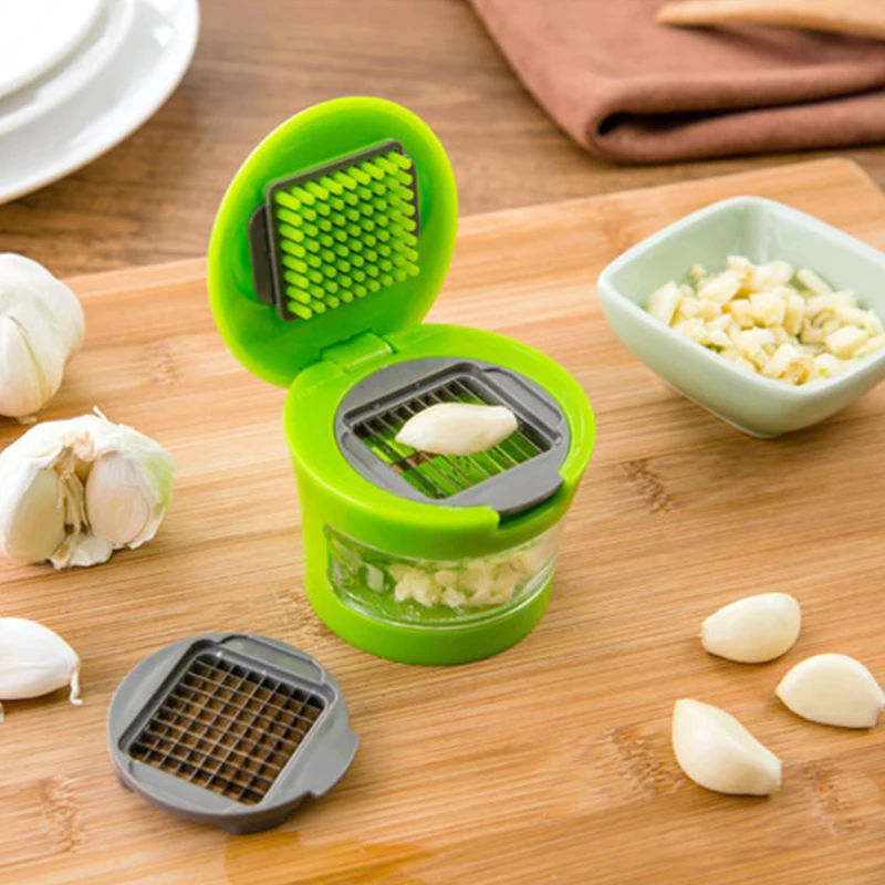 Mini Portable Garlic Grater ABS Stainless Steel Chopper Slicer Hand Presser Grinder Crusher Kitchen Tool Garlic Presse