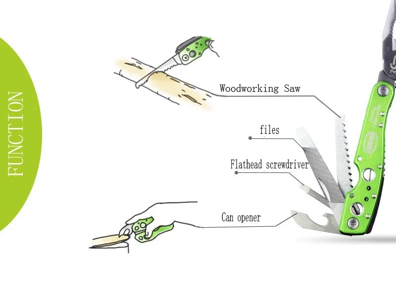 Открытый Мультитул с ножом, кемпинг, отвертка, открывалка для бутылок, деревянная пила, стальной напильник, маше для путешествий surviva многофункциональный инструмент