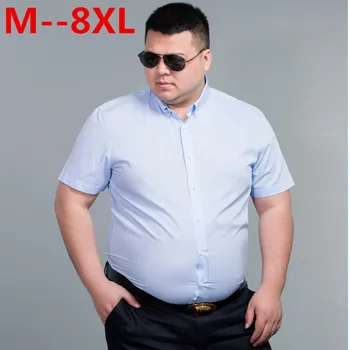 

10XL 8XL 6XL 5XL British style Men's Short Sleeve Shirt Plaid Casual Summer Shirts Loose Fit Korean Men Cotton Man Fashion Shirt