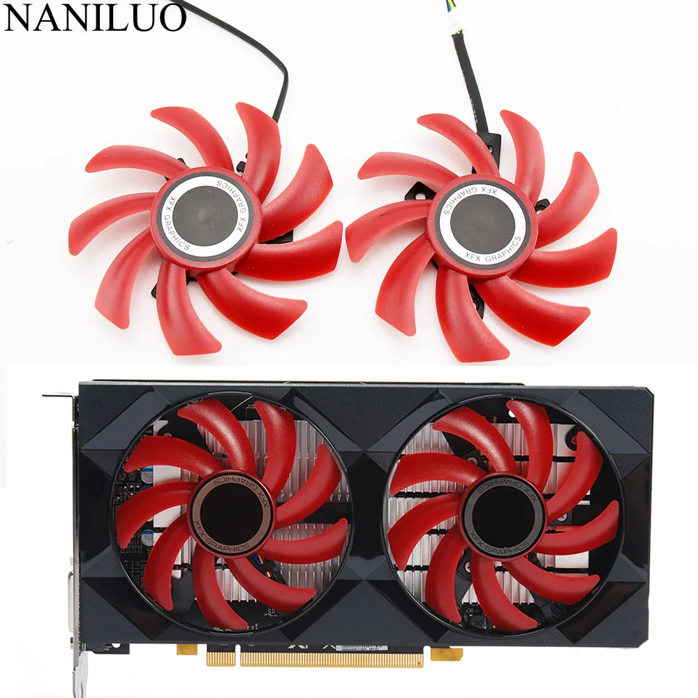 

2PCS/lot 85MM Fan RX 550/560 GPU VGA Cooler Video Card Fan For Radeon XFX RX560 RX550 Graphics just can be as replacement