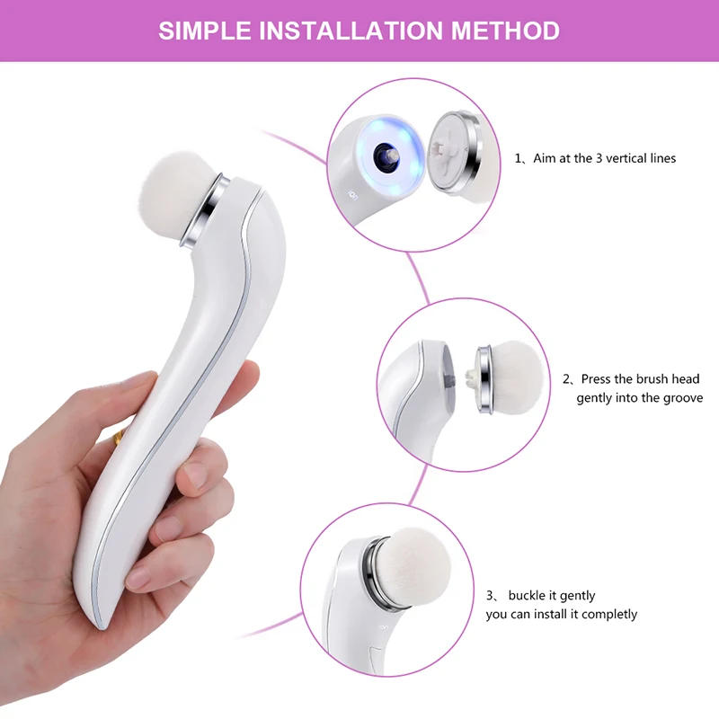  Electric Face Cleaning Brush Face Skin Care Brushes Facial Cleanser Face Massage Machine Waterproof