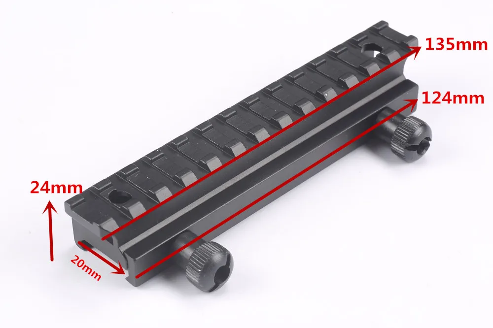 

1PC Hunting 135MM AR Riser Mount Weaver-Picatinny High Profile See Thru 20MM with 14 Slots Weaver Picatinny Rails Hunting Caza